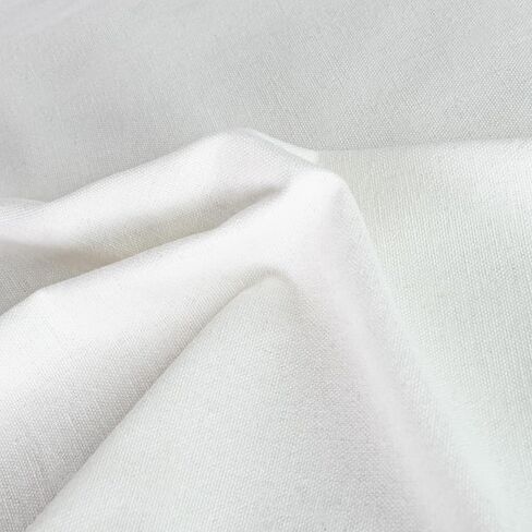 Linen Fabric by The Yard - 3 Yard Linen Embroidery Fabric Plain Solid Color Cloth, 62 Inch Wide Cloth for Needlework, Quilting, Embroidery, Curtain, Garments Craft, Bright White in Kuwait