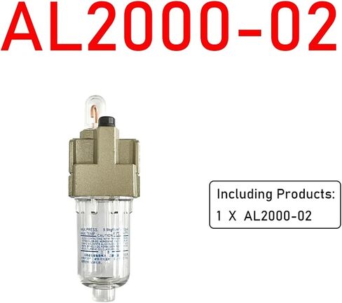 Lubricator Compressor Pump Filter Air Source Processor Comprssed Air Filter 1/4 3/8 1/2 AL2000-02/3000-03/4000-04 (Color : With C-Type Fitting-01) in Saudi Arabia