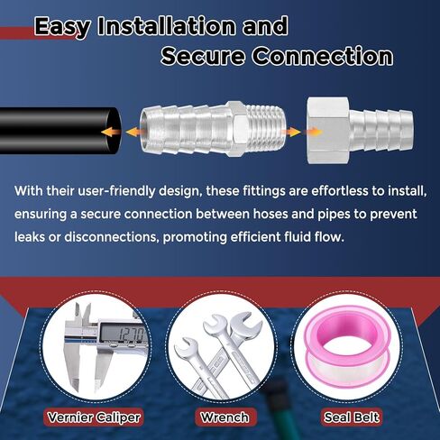 Pack of 2 Stainless Steel Hose Barbs Fittings 3/8" Hose Barbs to 1/8" NPT Male Fittings in Saudi Arabia