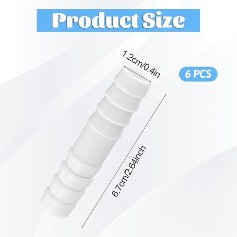 6 PCS خرطوم البلاستيك تركيب بارب ، 1/2 "× 1/2" موصلات أنابيب أبيض شبكية شائكة محول الاتحاد in Kuwait