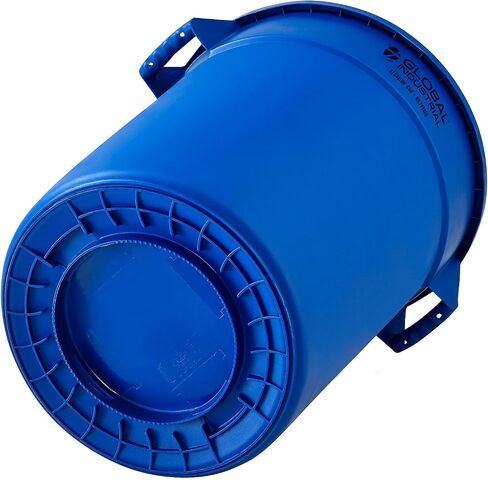 Global Industrial Commercial Round Trash Can, 32 Gallon Capacity, Plastic Garbage Can, Indoor and Outdoor Utility Trash Can, Blue, 21-3/4"W x 27-1/2"H, No Lid in Saudi Arabia