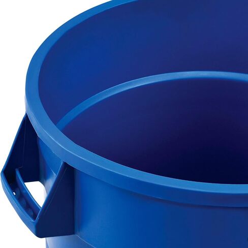 Global Industrial Commercial Round Trash Can, 32 Gallon Capacity, Plastic Garbage Can, Indoor and Outdoor Utility Trash Can, Blue, 21-3/4"W x 27-1/2"H, No Lid in Saudi Arabia