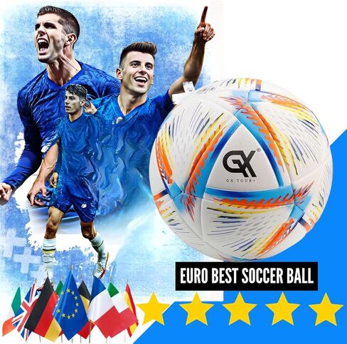 Thermo Bonded Polyurethane Soccer Ball Size 5 – Professional Grade PU Material, USA Quality Outdoor Sports, Premium Size 5 Soccer Ball for Training & Competitive Matches in Kuwait