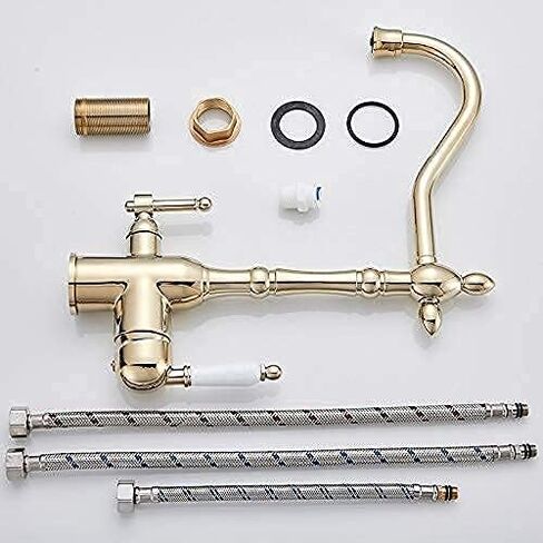 Gold Kitchen Faucets Mixer Drinking Water Filtered Kitchen Tap 360 Rotation Mixer Tap Purification Kitchen Crane Tap(Brass) in Saudi Arabia