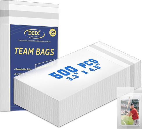 DEDC 200Pcs Trading Cards Team Bags for One Touch Magnetic Card Holder, Team Set Bags for Cards Resealable Card Sleeves Exact Fit Sleeves for 35PT Magnetic in Saudi Arabia