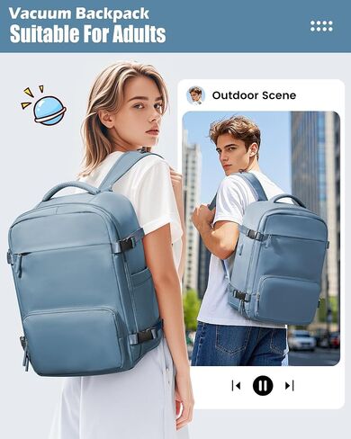 Large Vacuum Seal Compression Travel Backpack for Women Men Airback Vacpack Travel Vacuum Bags with Pump Laptop Backpack with Shoe Compartment Carry On Suitcase Luggage Flight Approved Grass Green in Saudi Arabia