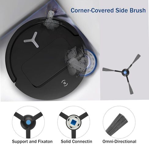 18 Pack Replacement Accessories Kit for Ecovacs Deebot T50 Max Pro Omni Vacuum Cleaner, 2 Main Brush+ 2 Hepa Filters+ 6 Mop Pads+ 4 Vacuum Bags+ 4 Side Brushs in Saudi Arabia