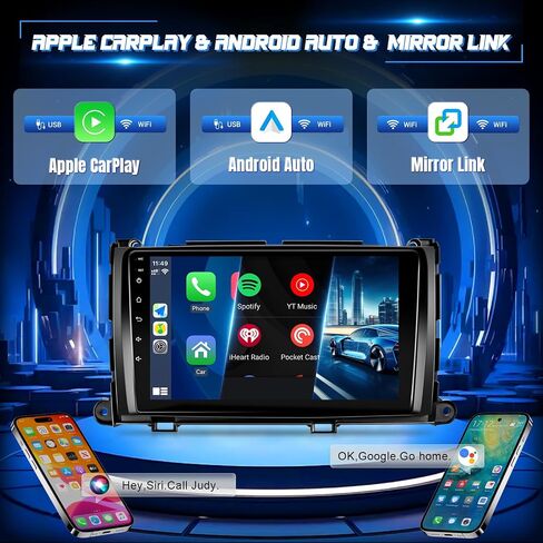 ستيريو Radio Android Car Radio لـ Toyota Sienna 2011 2012 2013 2014 Carplay Wireless Android Auto - Leadfan 9 Inch IPS Touch Screen for Sienna Head Unit Bluetooth/FM/GPS/WiFi/SWC/split in Kuwait