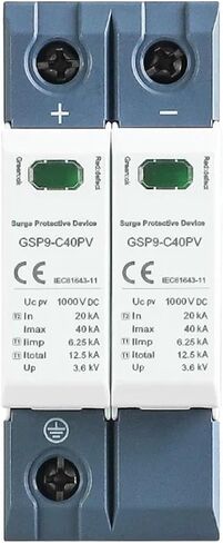 جهاز arrester GSP9 2P Solar PV Low Voltage SPD DIN RAIL DC 600V 1000V 20KA-40KA RESTRENG Lightning Protector SPD DC (الحجم: 2P 600VDC) in Kuwait