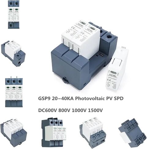 جهاز arrester GSP9 2P Solar PV Low Voltage SPD DIN RAIL DC 600V 1000V 20KA-40KA RESTRENG Lightning Protector SPD DC (الحجم: 2P 600VDC) in Kuwait