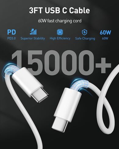 for iPad Charger, 35W USB C Super Fast Wall Charger Block for iPad Pro 13/12.9/11 inch 2025/2024/2022/2021/2020, Air 6/5th, Mini 7/6, i Pad 11/10th Generation with Long 10FT USBC Charging Cable, White in Saudi Arabia