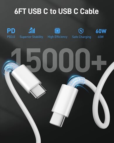 for iPad Charger, 35W USB C Super Fast Wall Charger Block for iPad Pro 13/12.9/11 inch 2025/2024/2022/2021/2020, Air 6/5th, Mini 7/6, i Pad 11/10th Generation with Long 10FT USBC Charging Cable, White in Saudi Arabia