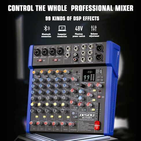 خلاط DJ ، خلاط استوديو Bluetooth Sudio 10-channel ، الخلاط ، XLR Microphone Jack Professional مع 99 DSP Effec in Kuwait