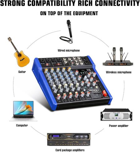 خلاط DJ ، خلاط استوديو Bluetooth Sudio 10-channel ، الخلاط ، XLR Microphone Jack Professional مع 99 DSP Effec in Kuwait