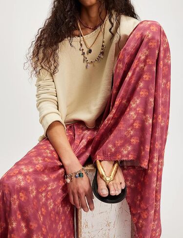 سراويل ساق واسعة من الساق تتدفق عالي مرنة الخصر فضفاضة بطبعة بوهو يوغا سراويل طويلة الطويلة in Kuwait