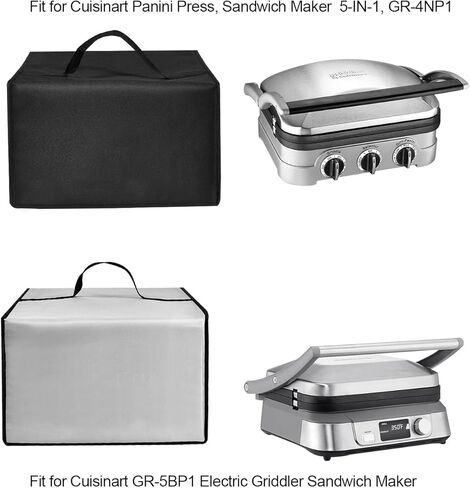 غطاء صانع شطيرة Panini Press Lid غطاء غبار نايلون مقاوم للحرارة من أجل Cuisinart Panini Press GR-4NP1 الشبكات الكهربائية/GR-5BP1 الشبكات الكهربائية (أسود) in Saudi Arabia