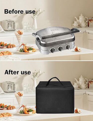 غطاء صانع شطيرة Panini Press Lid غطاء غبار نايلون مقاوم للحرارة من أجل Cuisinart Panini Press GR-4NP1 الشبكات الكهربائية/GR-5BP1 الشبكات الكهربائية (أسود) in Saudi Arabia