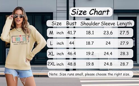 Kindness is Free Sweatshirt Women Be Kind Crewneck Teacher Sweat Shirts Vintage Graphic Mental Health Pullovers Top in Kuwait