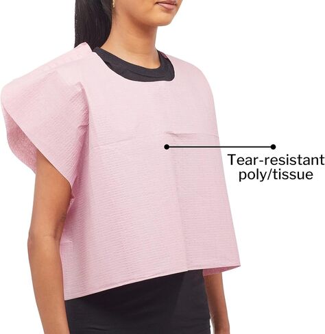 McKesson Exam Capes [100 Count] Tissue/Poly/Tissue, Disposable Medical Gowns, Front/Back Opening without Closure, Mauve in Saudi Arabia