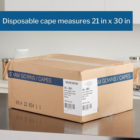 McKesson Exam Capes [100 Count] Tissue/Poly/Tissue, Disposable Medical Gowns, Front/Back Opening without Closure, Mauve in Saudi Arabia