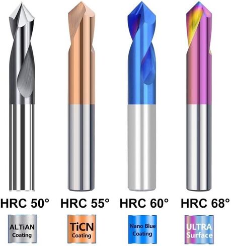 2-12mm Shank Spot Drill 90 Degrees Chamfer Mill Stub Starting Location Center Bit CNC Router Bit Milling Cutter Carbide End Mill(NANO BLUE Coated,12x12x75L) in Kuwait