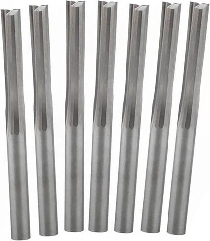 10Pcs 3.175/4/5/6/8mm Shank Two Flutes Straight Slot End Mill CNC 2F Milling Cutter Tools Wood Router Bit(3.175x28x50L) in Kuwait