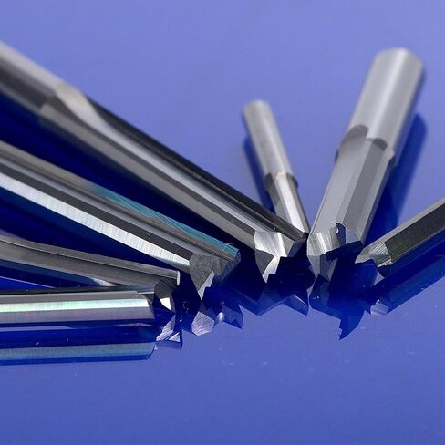 10Pcs 3.175/4/5/6/8mm Shank Two Flutes Straight Slot End Mill CNC 2F Milling Cutter Tools Wood Router Bit(3.175x28x50L) in Kuwait