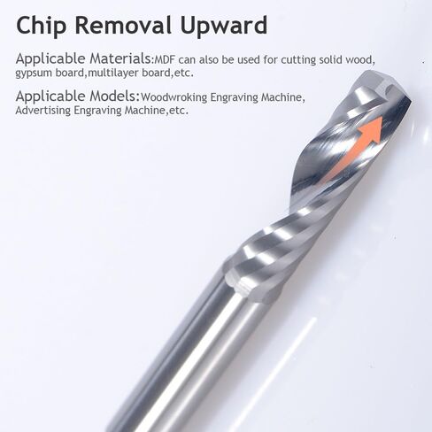 10pcs 3.175mm 4mm 5mm 6mm 8mm 10mm 12mm snank single flute mlicing milling cutter cnc end mill bit bit for acrylic wood up (8x62x100l) in Kuwait
