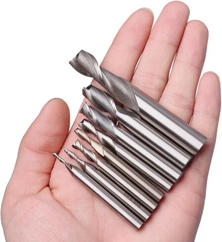 1mm-12mm Shank 2 Flute End Mill Cutter CNC Straight Shank Milling Woodworking Tool End Mill Router Bit For Wood Cutters(7x7mm) in Kuwait