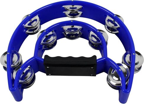 YMC Half Moon EZ Grip Tambourine 20 Jingles Metal Jingles Hand Held Percussion - Pink in Kuwait