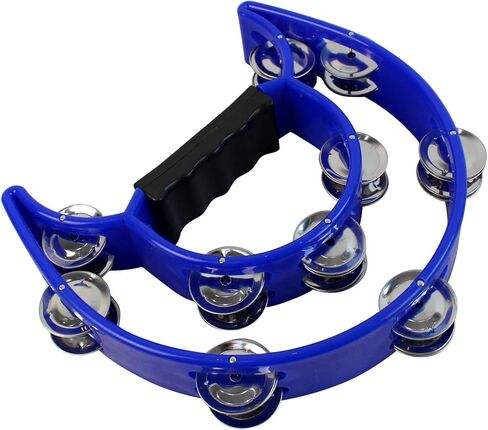 YMC Half Moon EZ Grip Tambourine 20 Jingles Metal Jingles Hand Held Percussion - Pink in Kuwait
