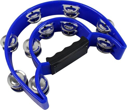 YMC Half Moon EZ Grip Tambourine 20 Jingles Metal Jingles Hand Held Percussion - Pink in Kuwait