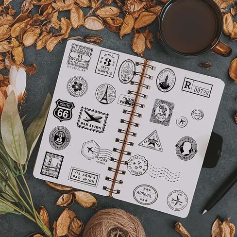 GLOBLELAND Vintage Key and Typewriter Clear Silicone Stamp Metal Coffee Stain Cutting Die Cuts Layering Retro Lamp PET Paint Craft Stencils for Card Making Scrapbooking Craft DIY Embossing in Saudi Arabia