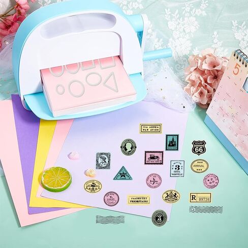 GLOBLELAND Vintage Key and Typewriter Clear Silicone Stamp Metal Coffee Stain Cutting Die Cuts Layering Retro Lamp PET Paint Craft Stencils for Card Making Scrapbooking Craft DIY Embossing in Saudi Arabia