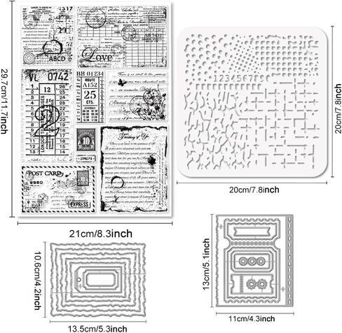 Globleland Vintage Key و Catewriter Clear Silicone Stamp Metal Coffee Coffe Die Die Cuts Lipering Retro Lamp Pet Pitch Craft Stencils for Card Making Scrapbooking Craft Diy esgosing in Saudi Arabia