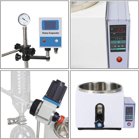 1L-5L LAB SPAPORATOR ROTAVAPOR 0-120 دورة في الدقيقة 0-399 ℃ معدات Senco مع رفع المحرك ، حمام التدفئة الرقمي ، مجموعة كاملة من مجموعات الأواني الزجاجية ومضخة تفريغ المياه المتداولة (1L لتر) in Saudi Arabia