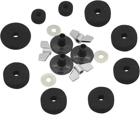 Cymbals Stand Sleeves Felts Pad 18 pcs مع بديل لمكسرات Washer Base Wing for Drum Hi-Hat Cymbal Stand Canner in Kuwait