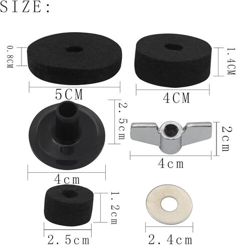 Cymbals Stand Sleeves Felts Pad 18 pcs مع بديل لمكسرات Washer Base Wing for Drum Hi-Hat Cymbal Stand Canner in Kuwait