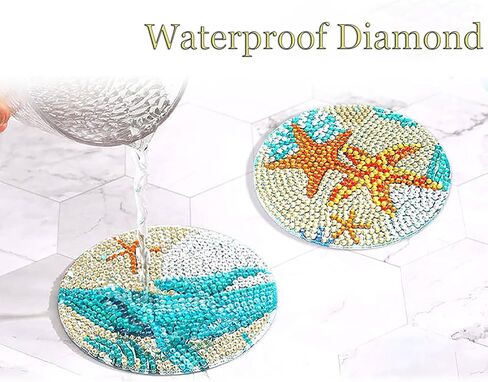 SGUBST Diamond Painting Coasters Kits ، 8 PCS Diamond Art Coasters with Holder ، Diy Crafts Kits - Sunflower Coasters مجموعات فن الماس للبالغين للمبتدئين in Saudi Arabia