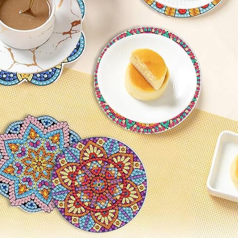 SGUBST Diamond Painting Coasters Kits ، 8 PCS Diamond Art Coasters with Holder ، Diy Crafts Kits - Sunflower Coasters مجموعات فن الماس للبالغين للمبتدئين in Saudi Arabia