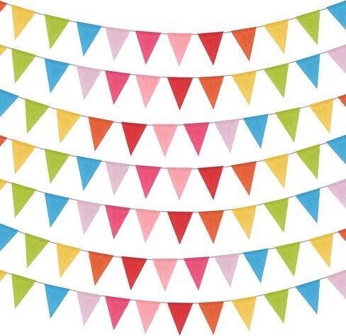 Tatuo 200 Flags Multicolored Pennant Flags Bunting Banner Pastel Fabric Triangle Flag Garland for Birthday Graduation Bridal Party Summer Decoration Hanging on Wall Ceiling Window in Saudi Arabia