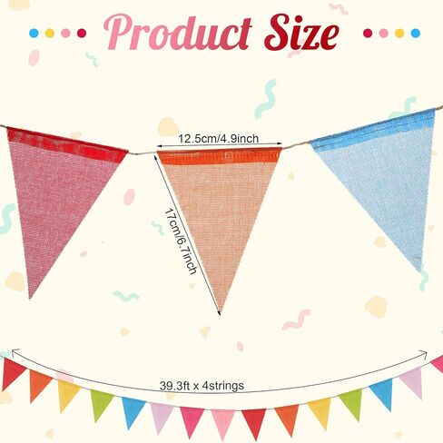 Tatuo 200 Flags Multicolored Pennant Flags Bunting Banner Pastel Fabric Triangle Flag Garland for Birthday Graduation Bridal Party Summer Decoration Hanging on Wall Ceiling Window in Saudi Arabia