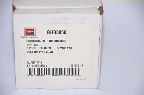 Eaton GHB3050 Bolt-On Circuit Breaker ، Frame GHB ، 270/480V ، 3-Pole ، 50-AMP in Saudi Arabia