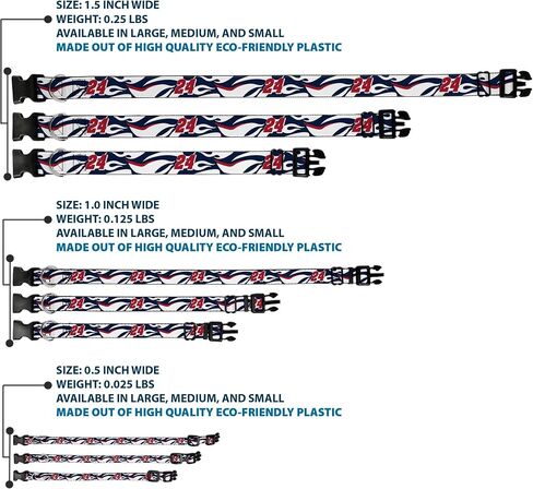 Hendrick Motorsports Pet Collar ، مشبك البلاستيك من طوق الكلاب ، William Byron #24 Car Scheme White Red Blue ، 11 إلى 16.5 بوصة in Saudi Arabia