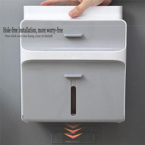 Tissue Box Cover Waterproof Perforated Free Wall Mounted Toilet Paper Box,Toilet Paper Storage Box roll Holder for bathrooms and Toilets Tissue Box for Bedroom Office Tabletop (Color : Green, Size : in Saudi Arabia