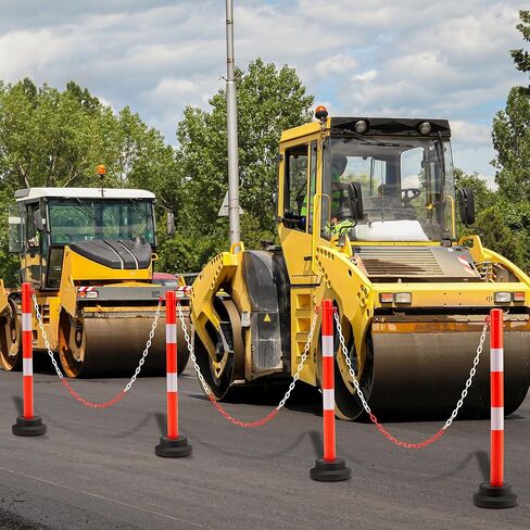 SPERGEHOM 4 Pack 34 بوصة مرحلة مرور المنشور مع طوق عاكس ، مخاريط حاجز السلامة السود in Kuwait