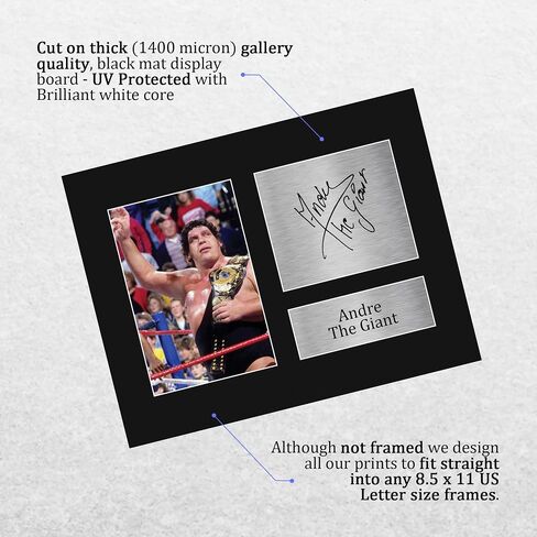 HWC Trading Andre the Giant Gifts Print Print Motagographic for WWE & WWF Memorabilia Fost in Kuwait