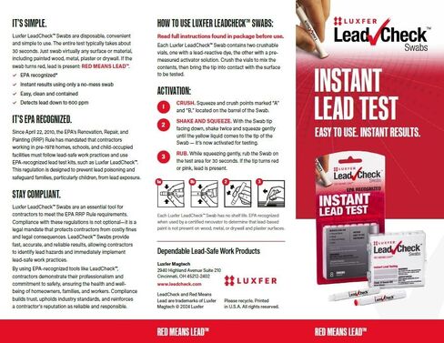 LeadCheck Swabs, Instant Lead Test, 6-Pack of 8-Pack Crystal Case in Saudi Arabia