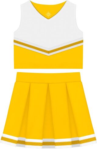 Creative Knitwear College Baby Cheerleader Dress 2-Piece Top/Skirt - Multiple Colors, for Girls (2T - 12 Years) in Saudi Arabia