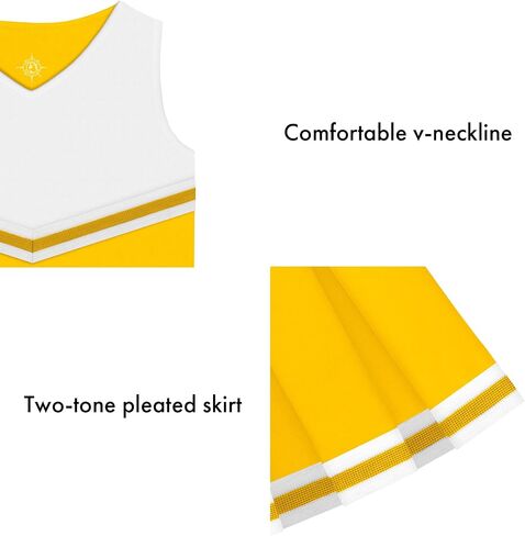 Creative Knitwear College Baby Cheerleader Dress 2-Piece Top/Skirt - Multiple Colors, for Girls (2T - 12 Years) in Saudi Arabia